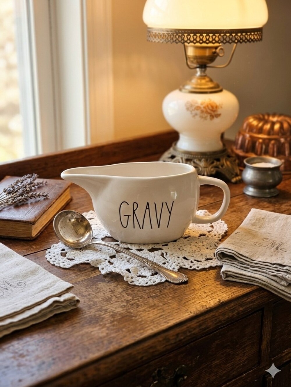 Rae Dunn GRAVY Boat | Artisan Collection by Magenta White Ceramic Farmhouse